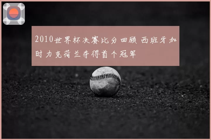 2010世界杯决赛比分回顾 西班牙加时力克荷兰夺得首个冠军